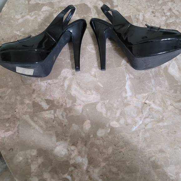 Black platform patent leather 5.5 inch heels - Picture 2 of 5